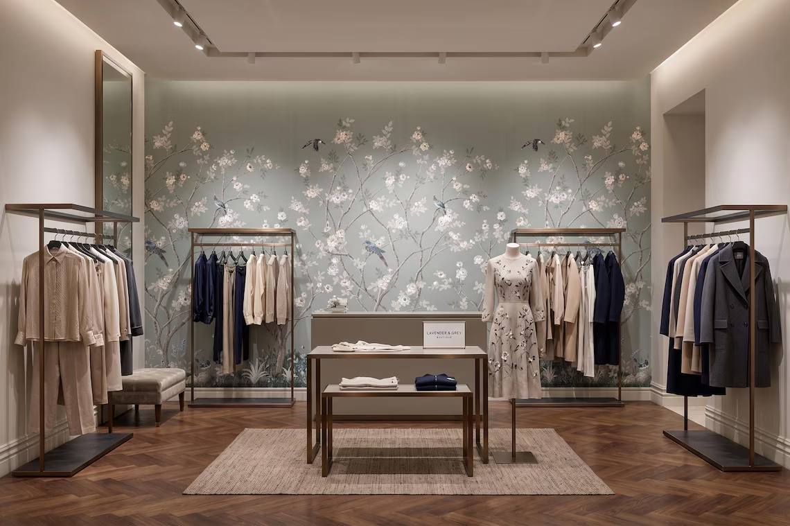 Chinoiserie Floral Bird Wallpaper Soft Grey Botanical Wall Mural Peel And Stick