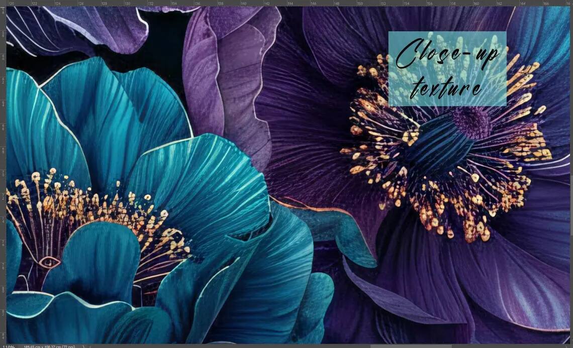 Deep Teal Purple Floral Wallpaper Dark Moody Botanical Peel And Stick Wall Mural