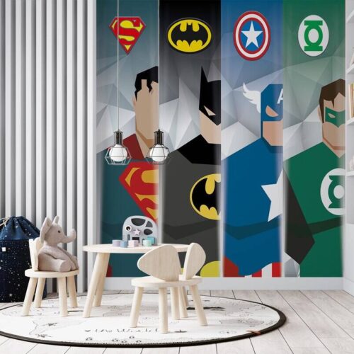 Super Heroes Wallpaper Avengers Wallpaper Marvel Mural For Boy Kids Room Avengers Stars Peel And Stick Mural Play Room For Boy Mural
