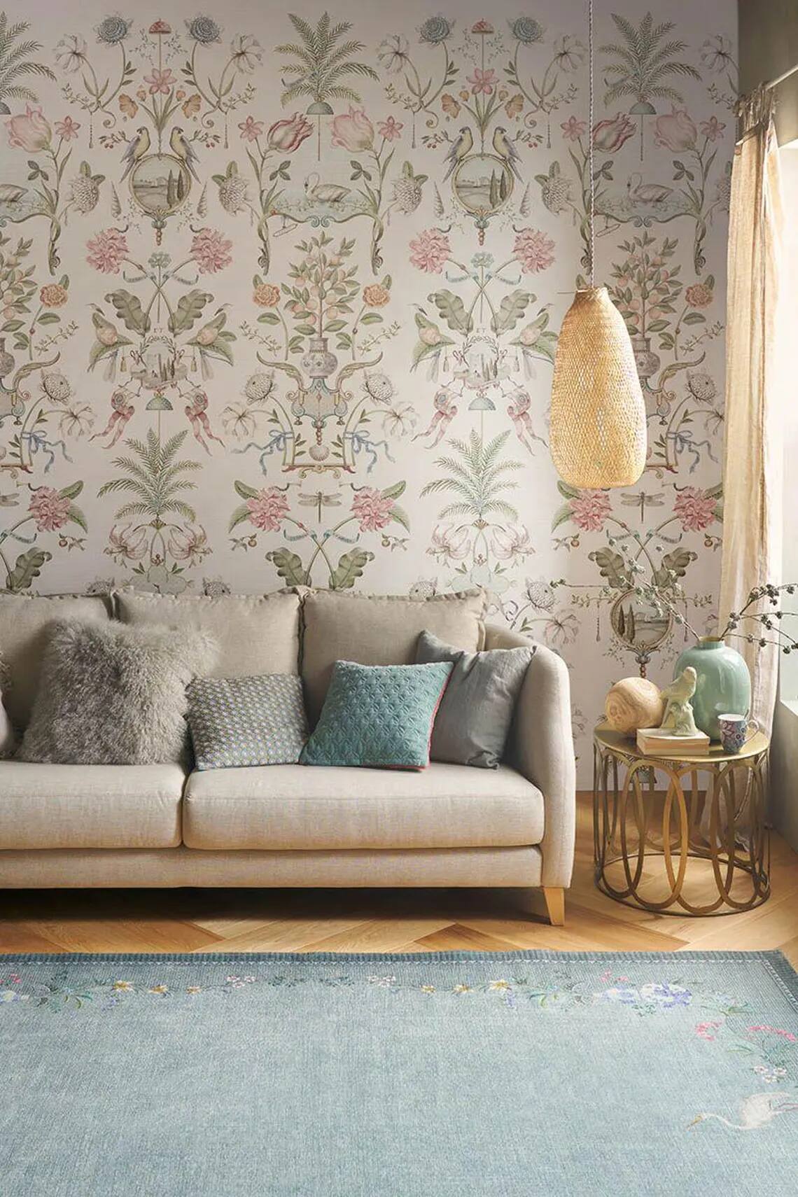 Vintage Botanical Bird Wallpaper French Country Peel And Stick Mural