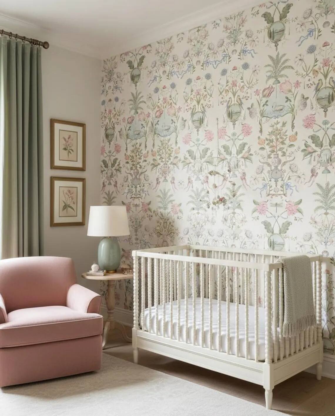 Vintage Botanical Bird Wallpaper French Country Peel And Stick Mural