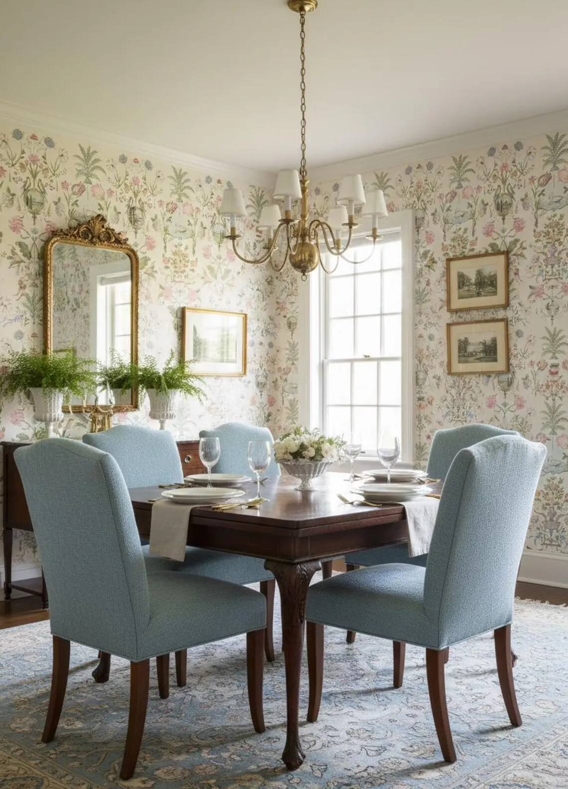 Vintage Botanical Bird Wallpaper French Country Peel And Stick Mural