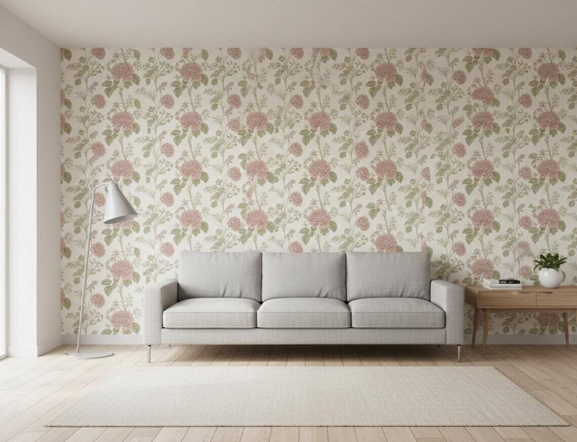 Vintage Floral Wallpaper Cottagecore Botanical Wall Mural Peel And Stick
