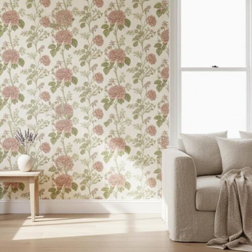 Vintage Floral Wallpaper Cottagecore Botanical Wall Mural Peel And Stick