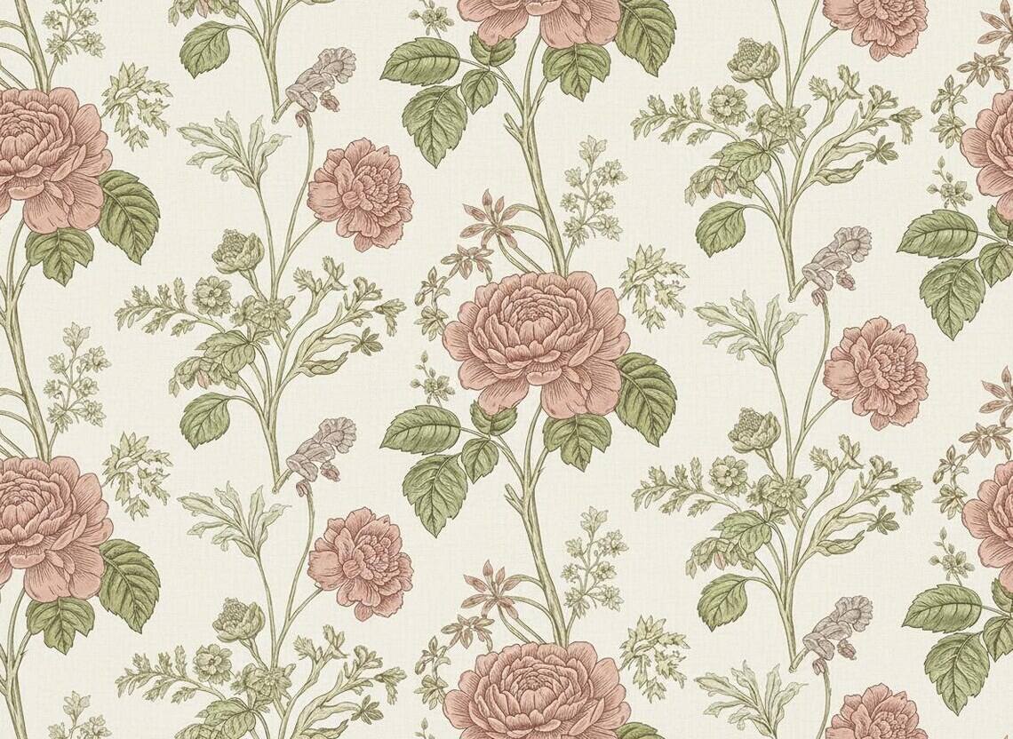 Vintage Floral Wallpaper Cottagecore Botanical Wall Mural Peel And Stick