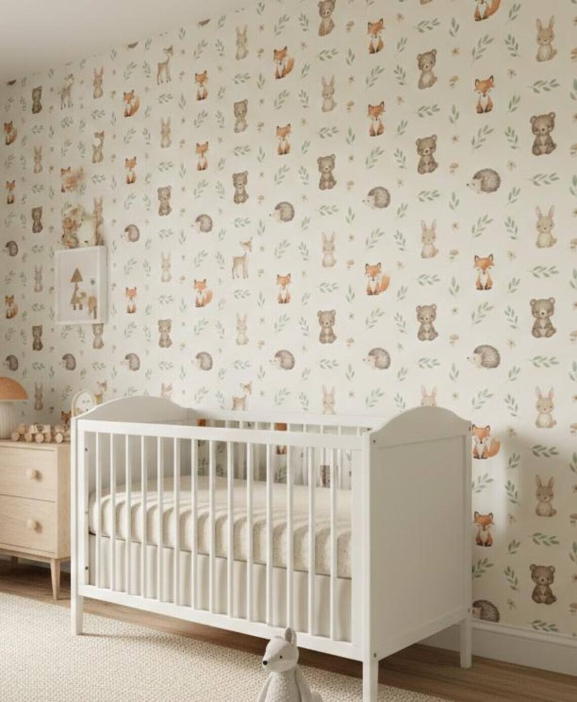 Woodland Animals Nursery Wallpaper Pastel Forest Peel And Stick