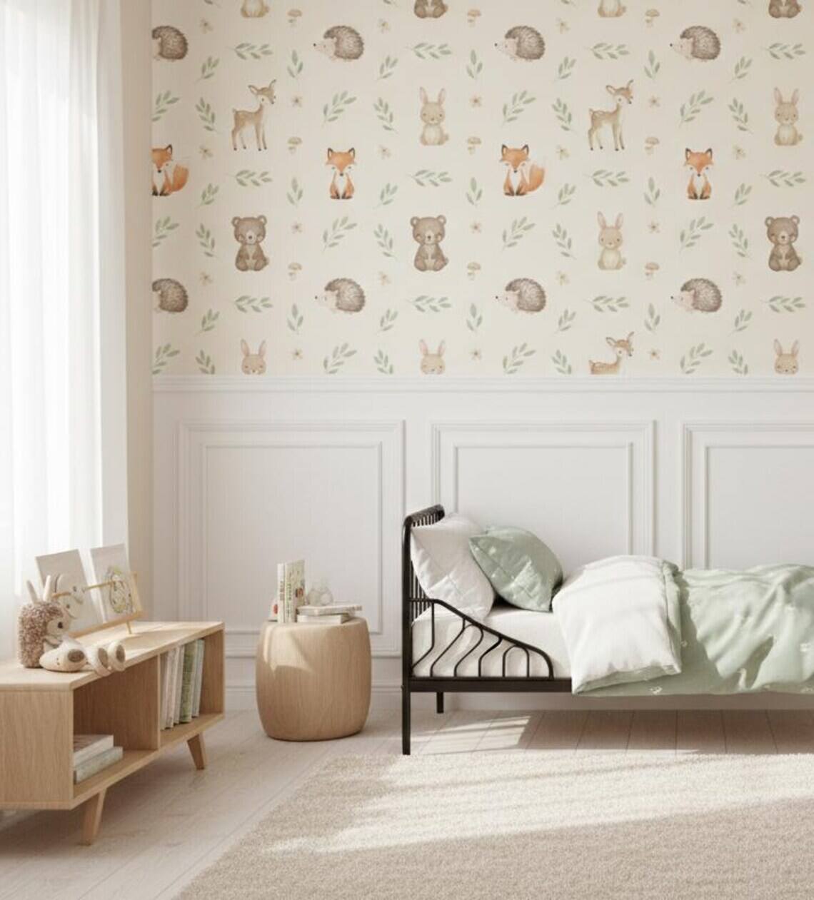 Woodland Animals Nursery Wallpaper Pastel Forest Peel And Stick