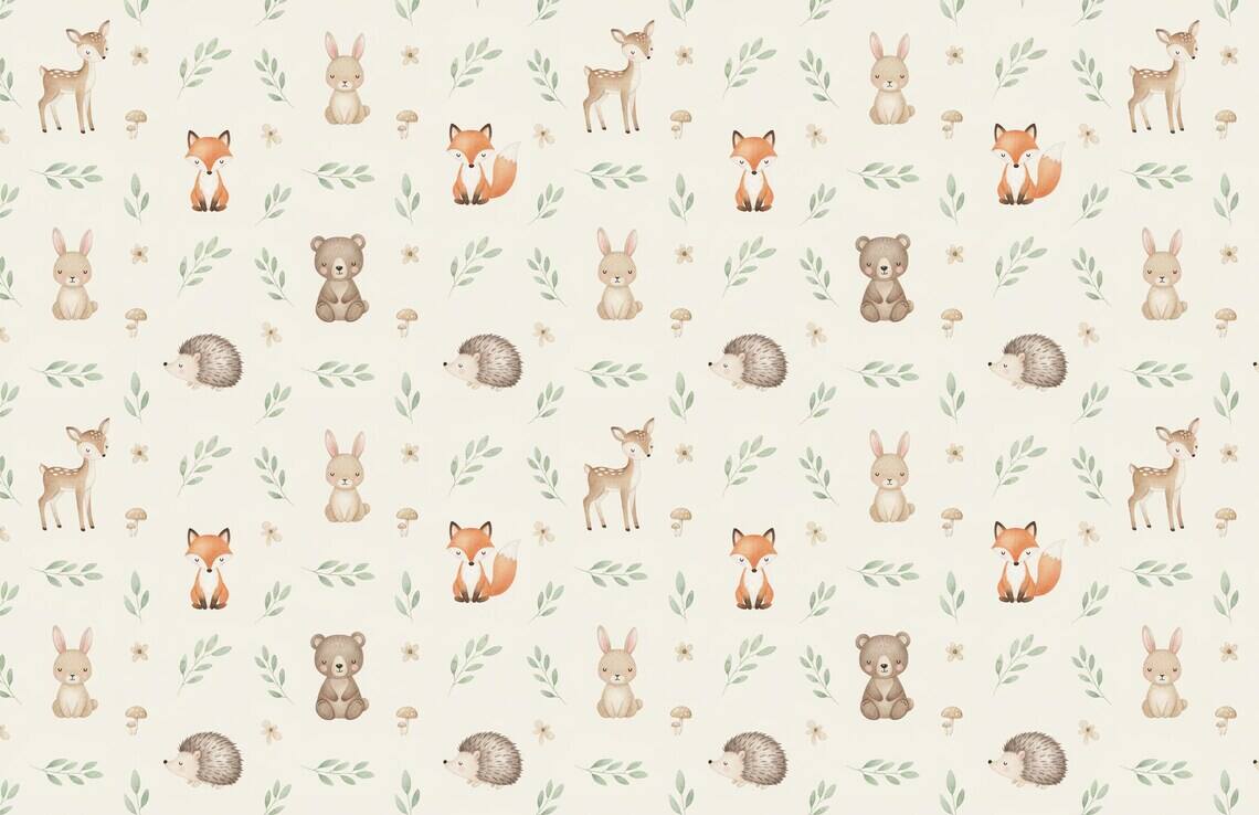 Woodland Animals Nursery Wallpaper Pastel Forest Peel And Stick