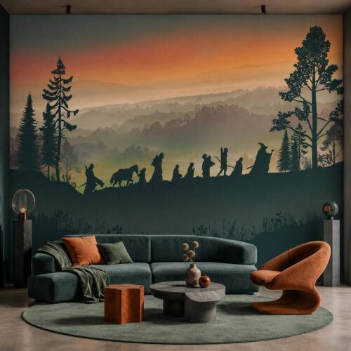 Brotherhood Fantasy Wallpaper For Kids Room Living Room Bedroom Kitchen Bathroom Walking Fellows Silhouette Mural Peel And Stick Backdrop