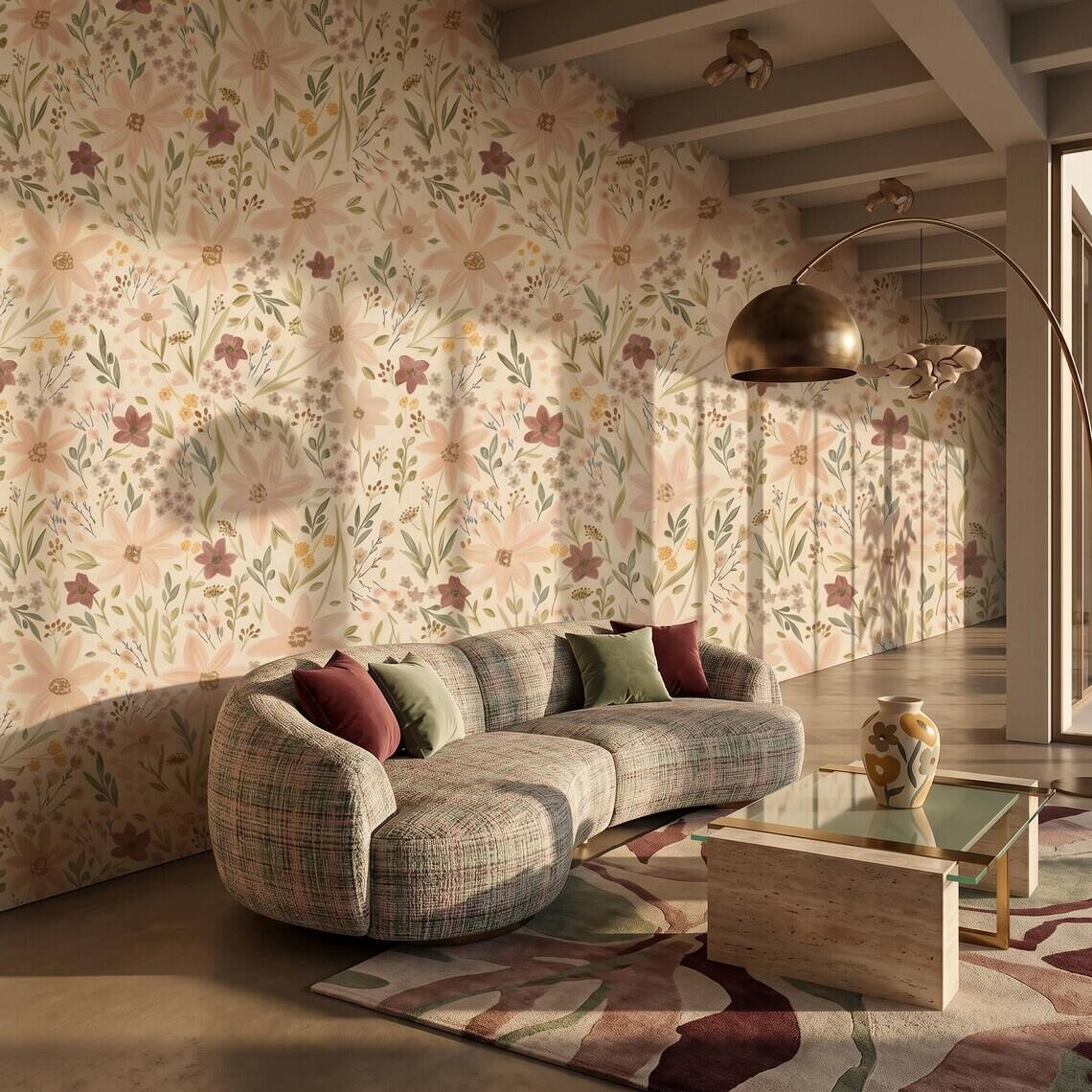 Ditsy Wildflower Wallpaper For Living Room Kitchen Bedroom Kids Room Bathroom Peel And Stick Small Floral Mural Vintage Cottagecore Paper